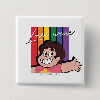 Badge Carré 5 Cm Steven Universe - L'amour gagne