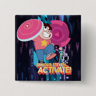 Badge Carré 5 Cm Steven Universe Serious Steven… Activate!