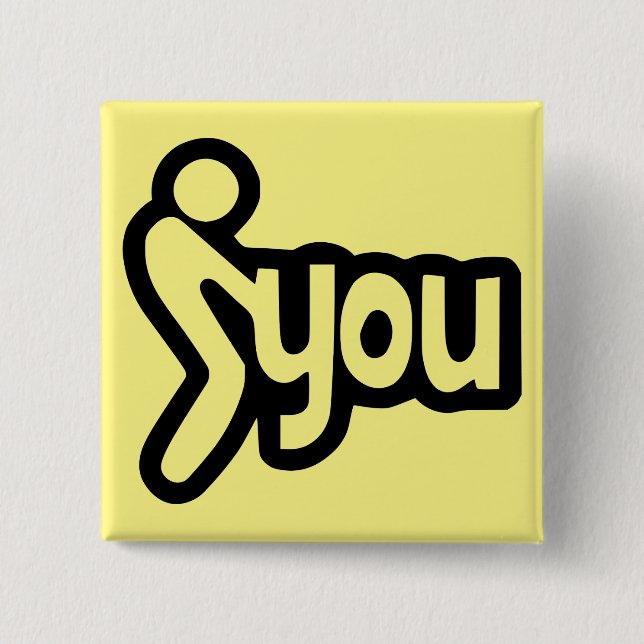 Badge Carré 5 Cm Stick Figure Fing Screw You #USAPatriotGraphics (Devant)