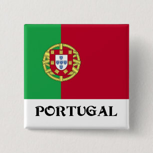 Badge Carré 5 Cm Sticker du drapeau du Portugal