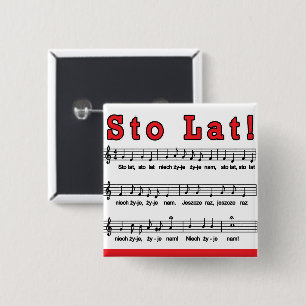 Badge Carré 5 Cm Sto Lat ! Chanson