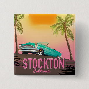 Badge Carré 5 Cm Stockton Californie États-Unis