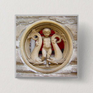 Badge Carré 5 Cm Stone Citizens putto en granit et dauphins