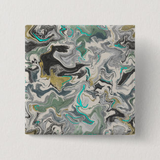 Badge Carré 5 Cm Stone Marbling with Turquoise Veins 2" Square