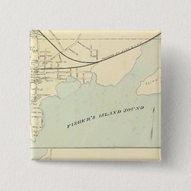 Badge Carré 5 Cm Stonington, Groton (Devant)