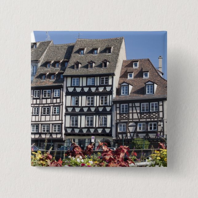 Badge Carré 5 Cm Strasbourg, France (Devant)