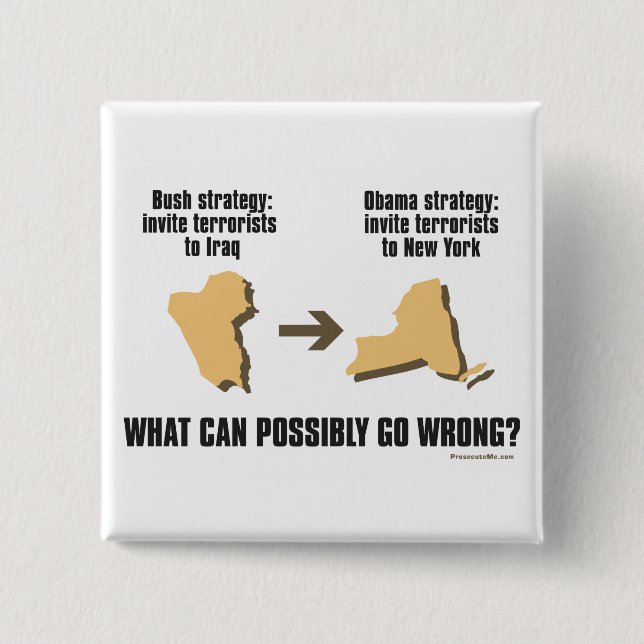 Badge Carré 5 Cm Stratégie d'Obama - Irak - > New York (Devant)