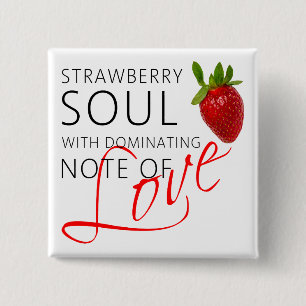 Badge Carré 5 Cm Strawberry Soul