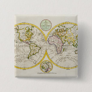 Badge Carré 5 Cm Studio tiré de la carte antique du monde
