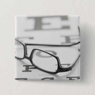 Badge Carré 5 Cm Studio tiré des lunettes sur le diagramme d'oeil