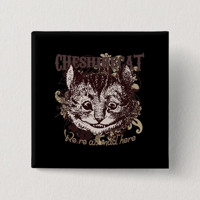 Badge Carré 5 Cm Style de Carnivale de chat de Cheshire (Devant)
