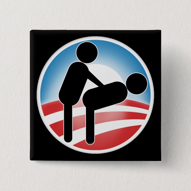 Badge Carré 5 Cm Style d'Obama de gouvernement (Devant)