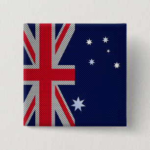 Badge Carré 5 Cm Style fibre de carbone pour Drapeau australien