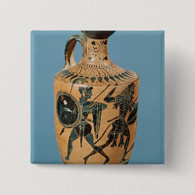 Badge Carré 5 Cm Style Lekythos de grenier (Devant)