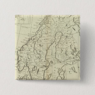 Badge Carré 5 Cm Suède, Danemark, Norvège et Finlande