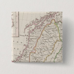 Badge Carré 5 Cm Suède, Norvège, Islande