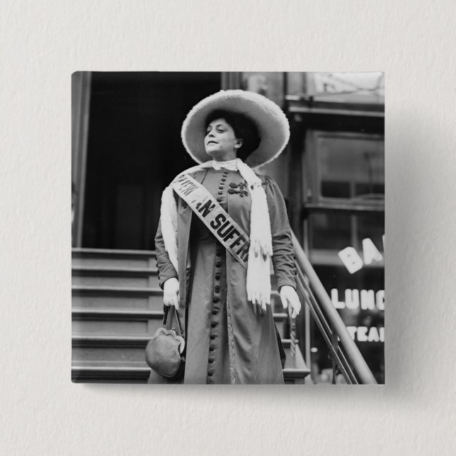 Badge Carré 5 Cm Suffragette stylée, 1908 (Devant)