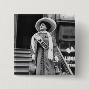 Badge Carré 5 Cm Suffragette stylée, 1908