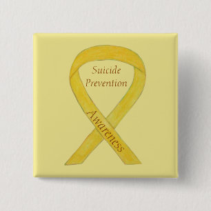 Badge Carré 5 Cm Suicide Prevention Awareness Ribbon Custom Pins