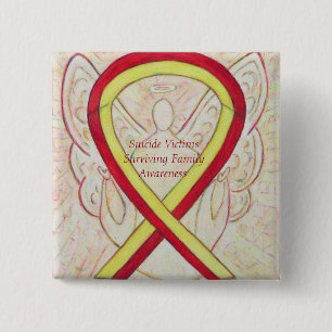 Badge Carré 5 Cm Suicide Victims Surviving Family Ribbon Pins