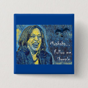 Badge Carré 5 Cm Suis-moi Mouton - Humour politique