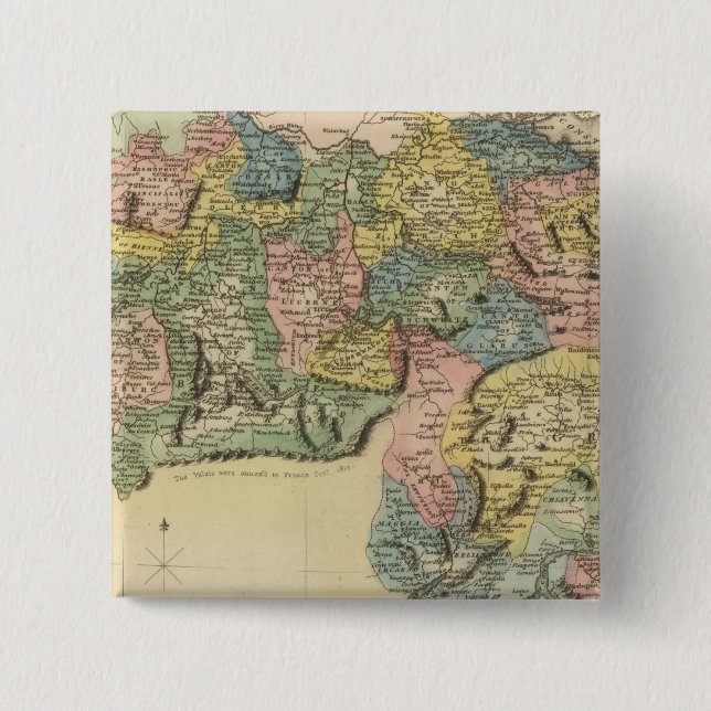 Badge Carré 5 Cm Suisse (Devant)