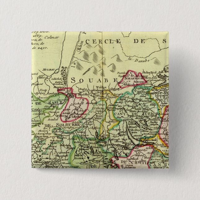 Badge Carré 5 Cm Suisse 12 (Devant)