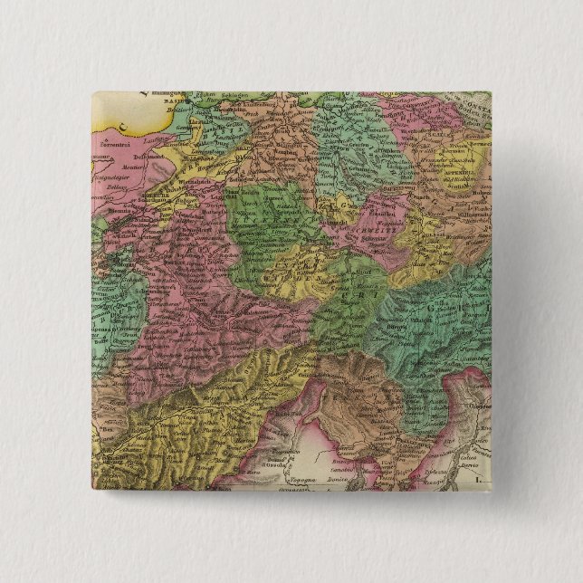 Badge Carré 5 Cm Suisse 14 (Devant)