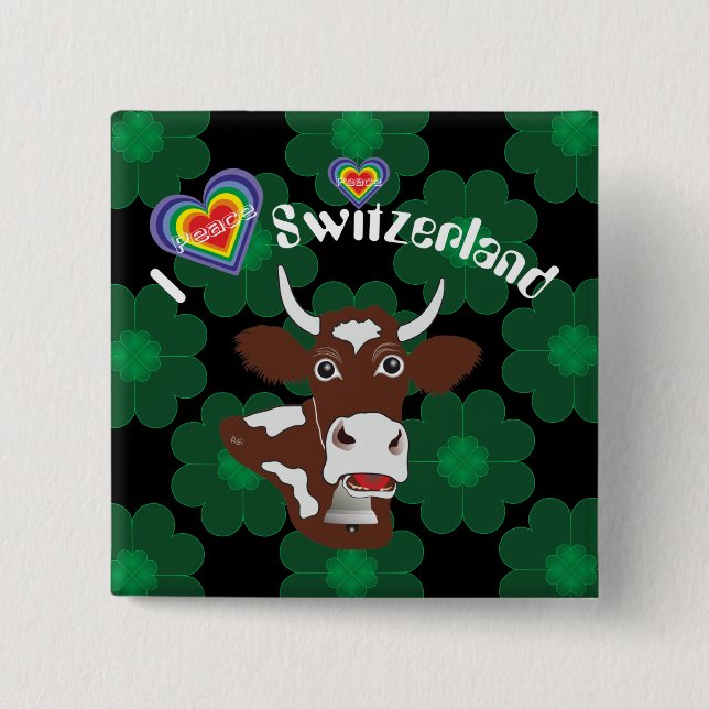 Badge Carré 5 Cm Suisse Svizzera (Devant)