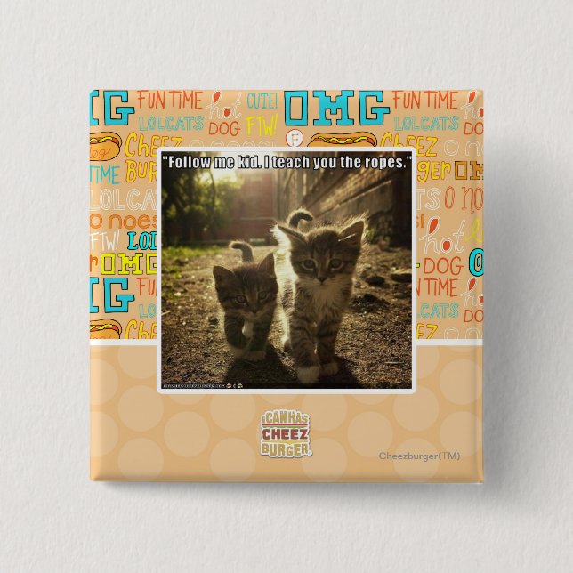 Badge Carré 5 Cm Suivez-moi enfant (Devant)