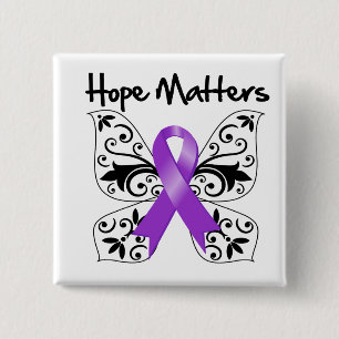 Badge Carré 5 Cm Sujets d'espoir de Cancer pancréatique