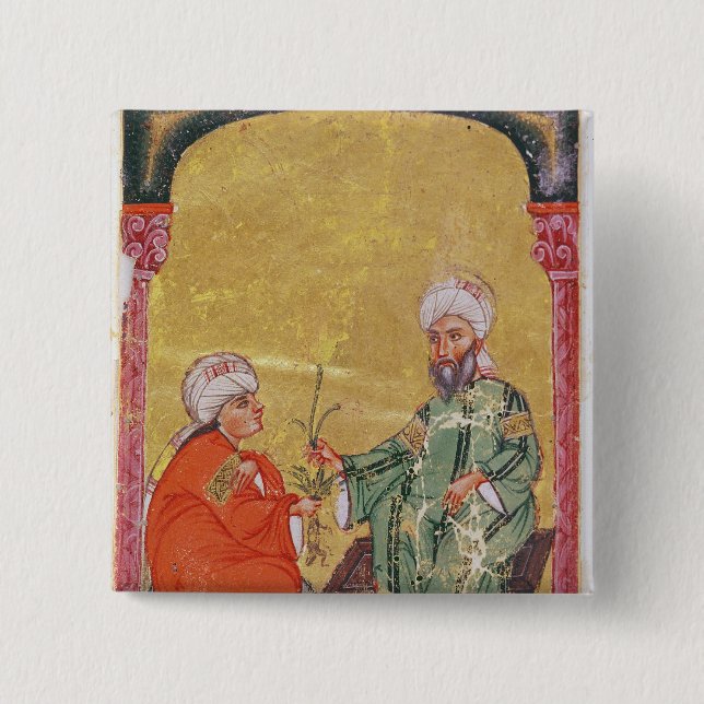 Badge Carré 5 Cm Sultan Ahmet III avec un de ses disciples (Devant)