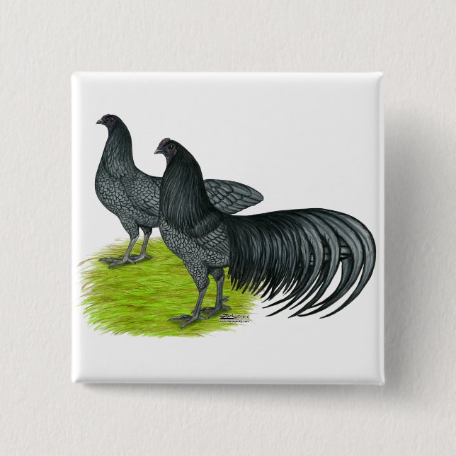 Badge Carré 5 Cm Sumatra : Paire bleue (Devant)