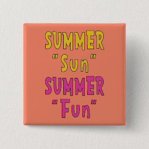 Badge Carré 5 Cm Summer Sun Summer Fun