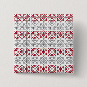 Badge Carré 5 Cm SUN traditionnel letton motif géométrique I