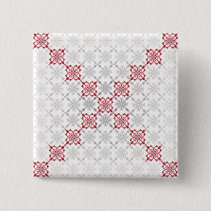 Badge Carré 5 Cm SUN traditionnel letton motif géométrique II