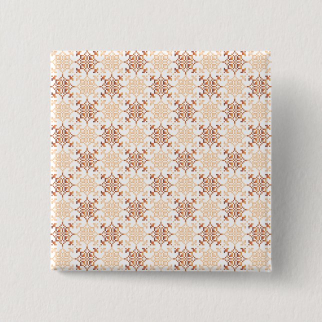 Badge Carré 5 Cm SUN traditionnel letton motif géométrique VII (Devant)