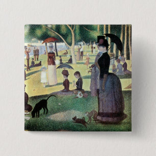 Badge Carré 5 Cm Sunday Afternoon, Island La Grande Jatte by Seurat