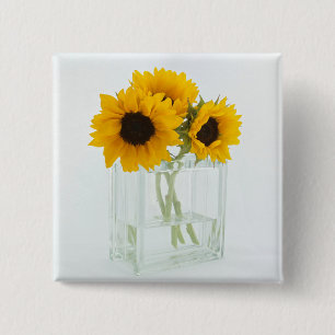 Badge Carré 5 Cm Sunflowers in a Vase button