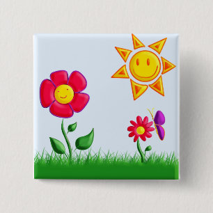 Badge Carré 5 Cm SUnny