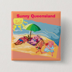 Badge Carré 5 Cm Sunny Queensland