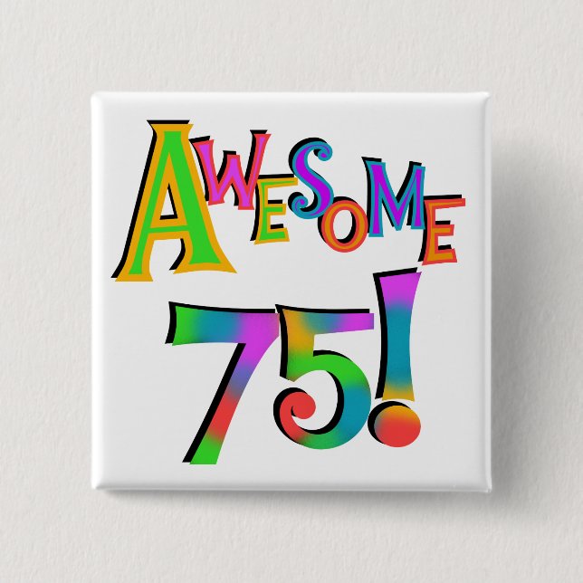 Badge Carré 5 Cm Super 75 T-shirts et cadeaux d'anniversaire (Devant)