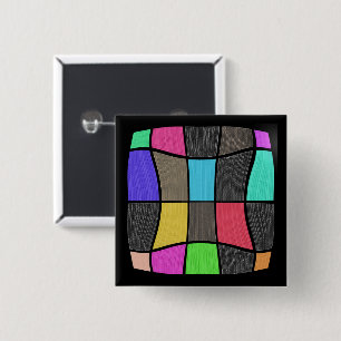Badge Carré 5 Cm Superbe design moderne de style Mondrian