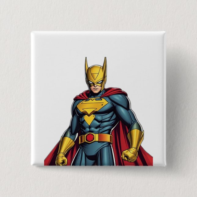 Badge Carré 5 Cm Superheros (Devant)