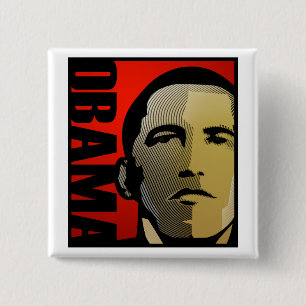 Badge Carré 5 Cm Superhéros de Barack Obama