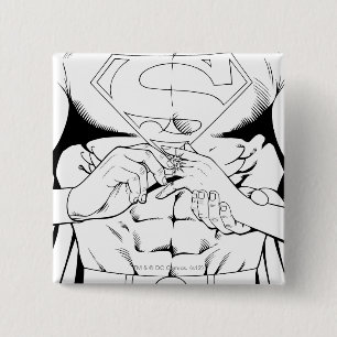 Badge Carré 5 Cm Superman Black and White 3