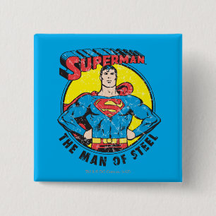 Badge Carré 5 Cm Superman L'homme de l'acier