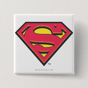 Badge Carré 5 Cm Superman S-Shield   Logo classique