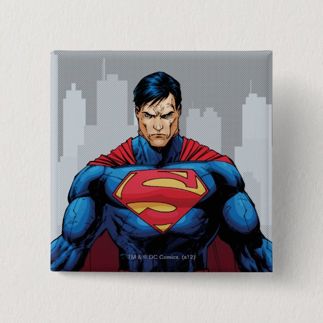 Badge Carré 5 Cm Superman Standing (Devant)