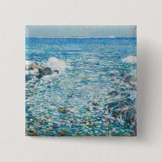 Badge Carré 5 Cm Surf, îles des bancs (Devant)